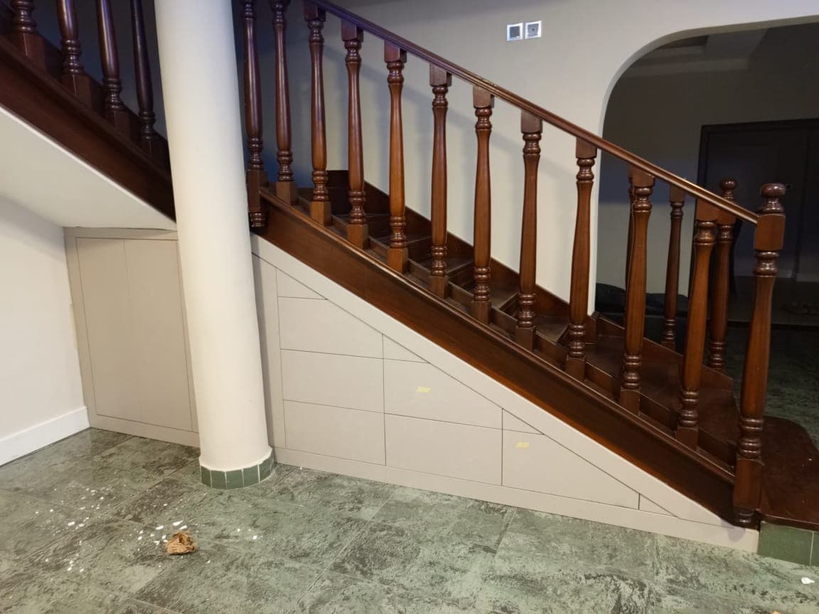 Mahogany Staircase — Tech1 Wood Works Accra